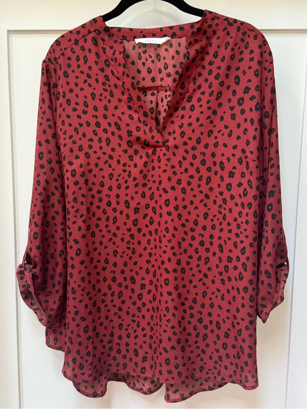 Lush Warren Split Neck Blouse